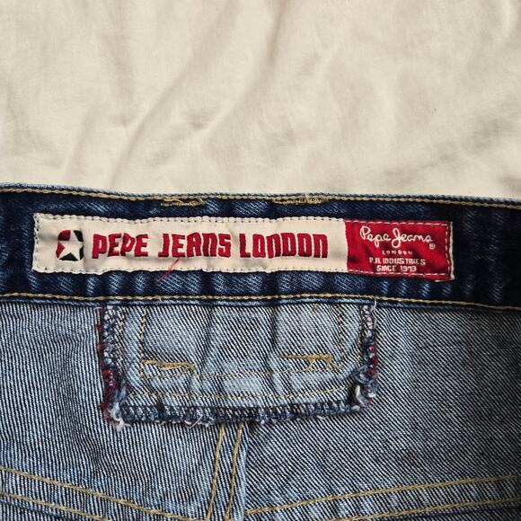 PJL Industries Mens Size 36x33 Pepe Jeans Carpenter Dark Wash Y2K Baggy *read* - Picture 10 of 16